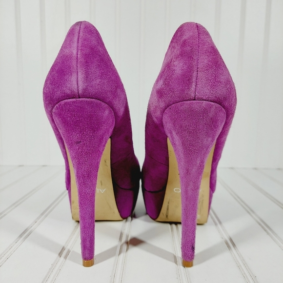 ALDO  Suede Leather Pink Platform Heel Pumps H110 - Picture 6 of 13